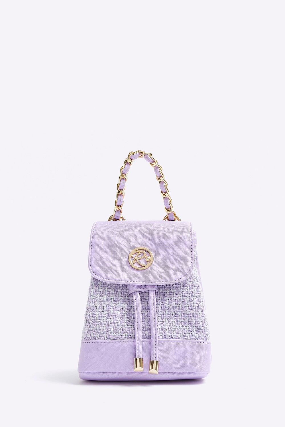 

Мини-Рюкзачок для девочки из ткани букле River Island, фиолетовый
