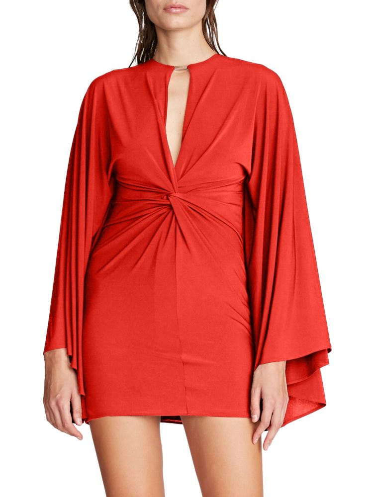 Мини-платье Carolina из эластичного джерси Halston, цвет Halston Red платье мини kenna из джерси с одним рукавом и сборками halston белый