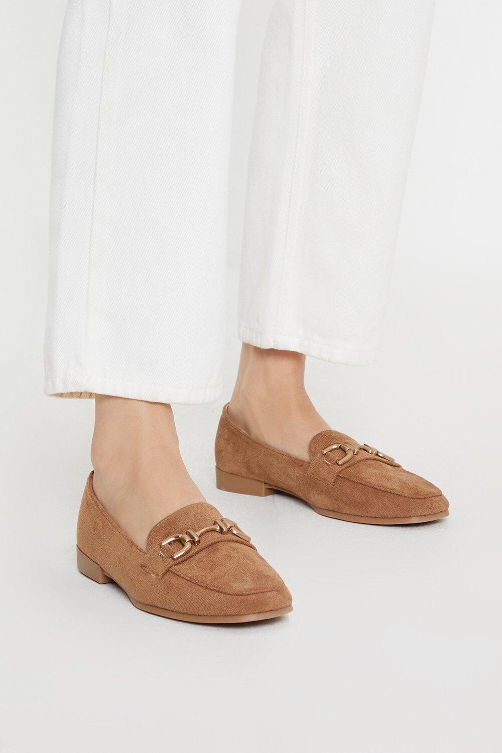 

Принципы: лоферы Lucy Apron с трензелями спереди Dorothy Perkins, бежевый