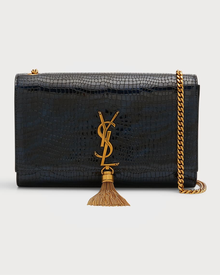 

Сумка через плечо Kate среднего размера YSL с тиснением под крокодила Saint Laurent