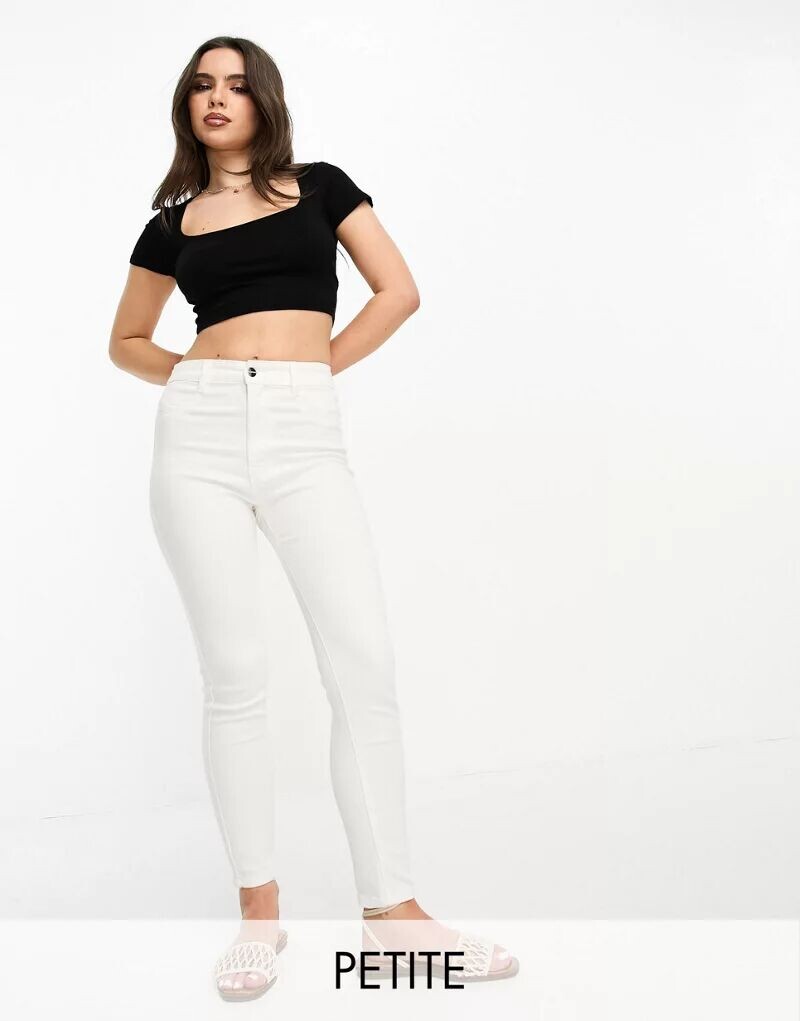 

Белые джинсы скинни с завышенной талией Pull&Bear Petite