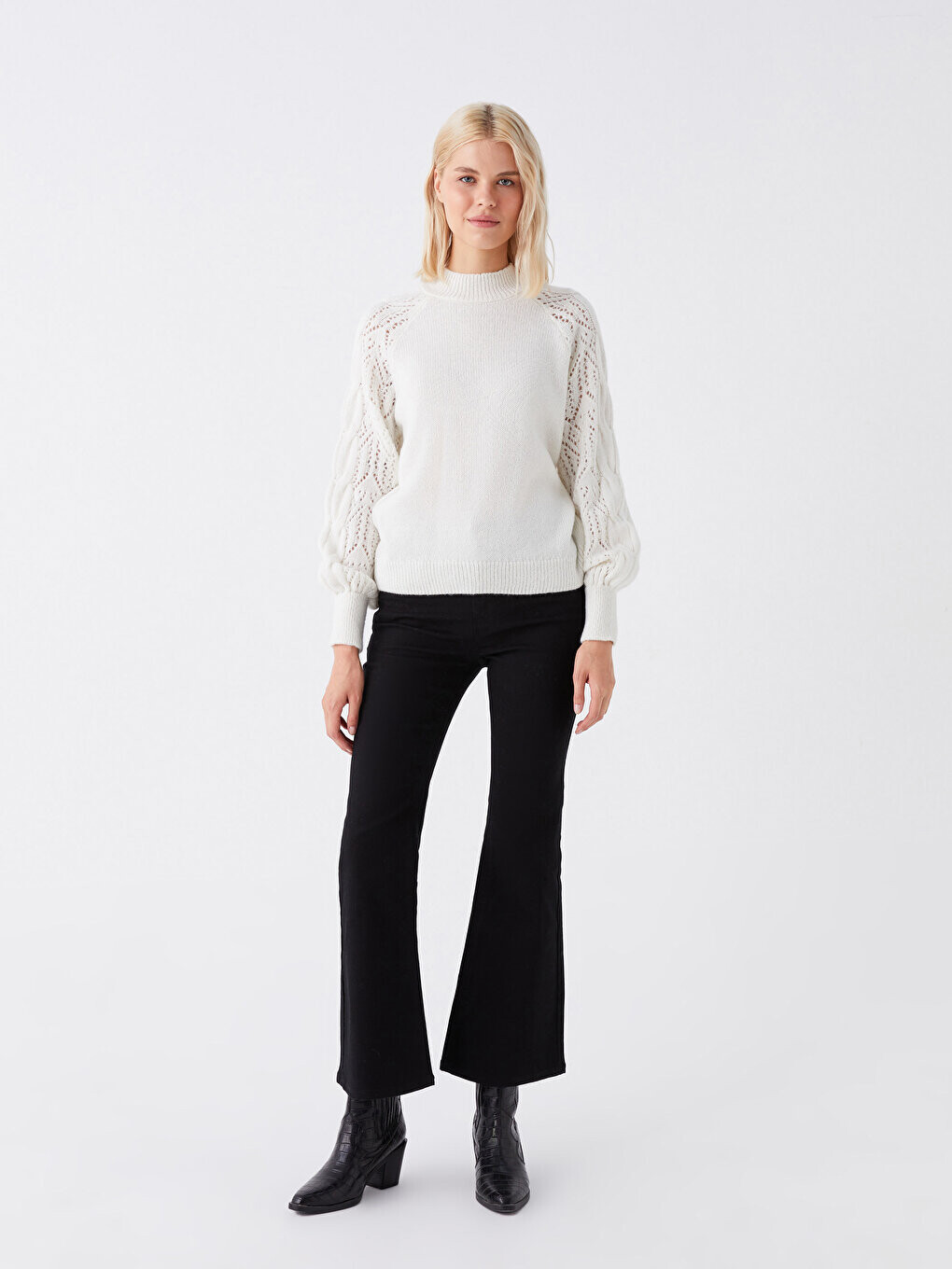 

Женские джинсовые брюки-клеш с высокой талией LCW Jeans, черное родео, Черный