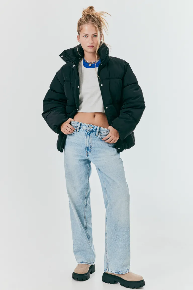 

Стеганая, стеганая куртка H&M, черный
