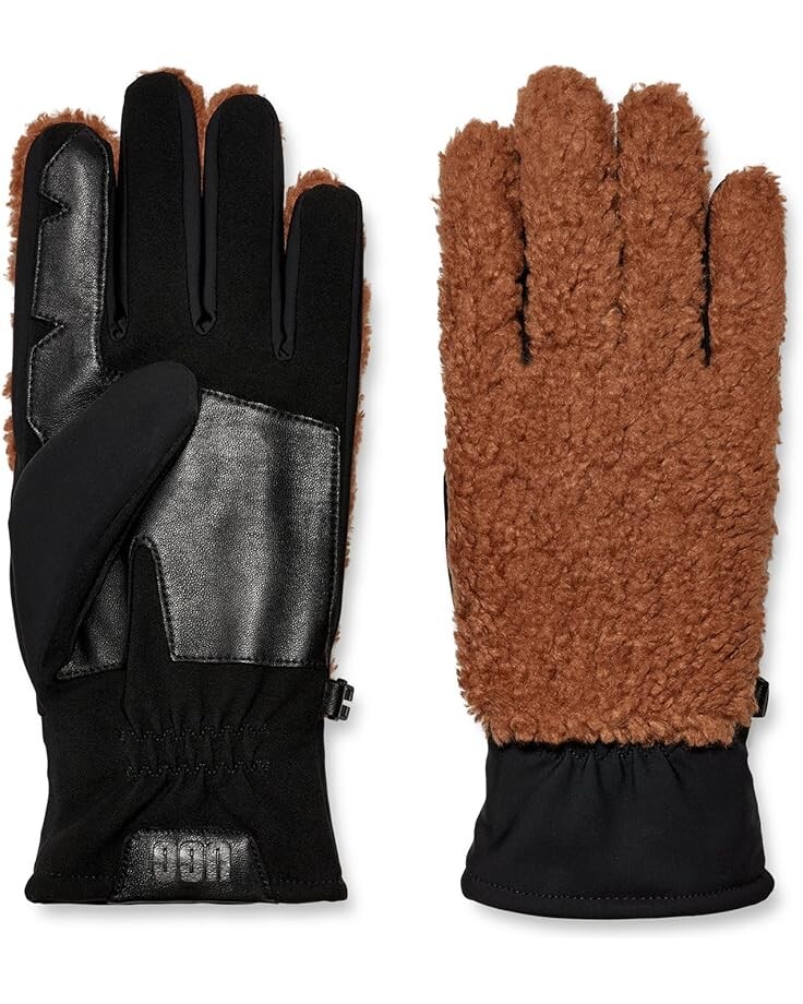 

Перчатки UGG Fluff Smart Gloves with Conductive Leather Palm, цвет Hardwood