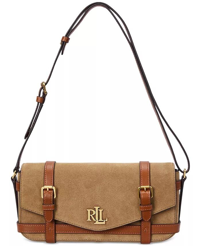 

Маленькая замшевая сумка на плечо Sawyer Lauren Ralph Lauren, коричневый