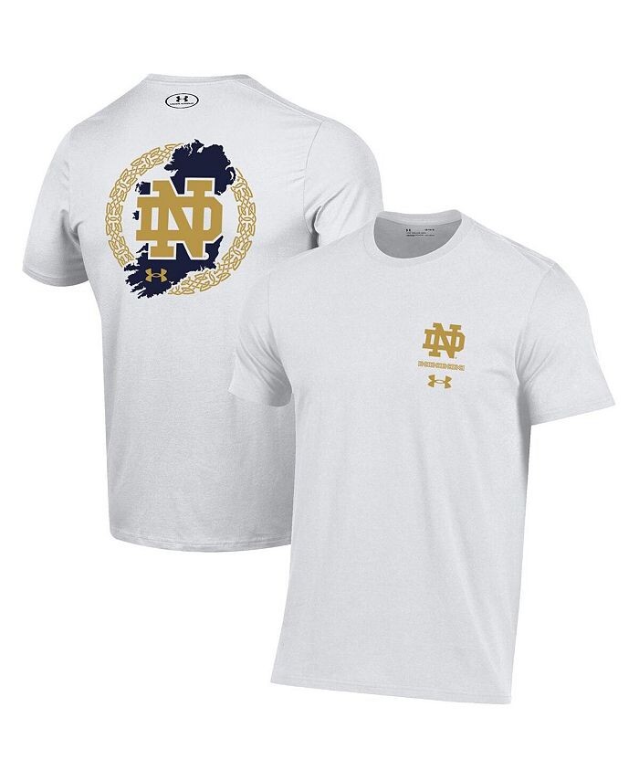 

Мужская белая хлопковая футболка Notre Dame Fighting Irish 2023 Aer Lingus College Football Classic Map Performance Under Armour, белый