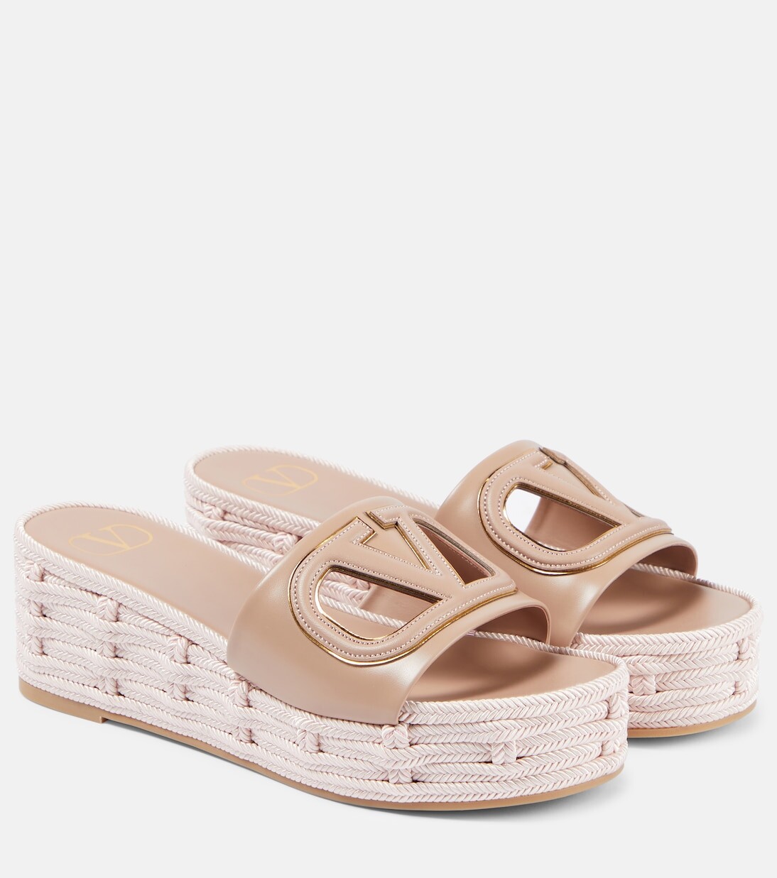 

Кожаные эспадрильи с вырезом vlogo Valentino Garavani, розовый