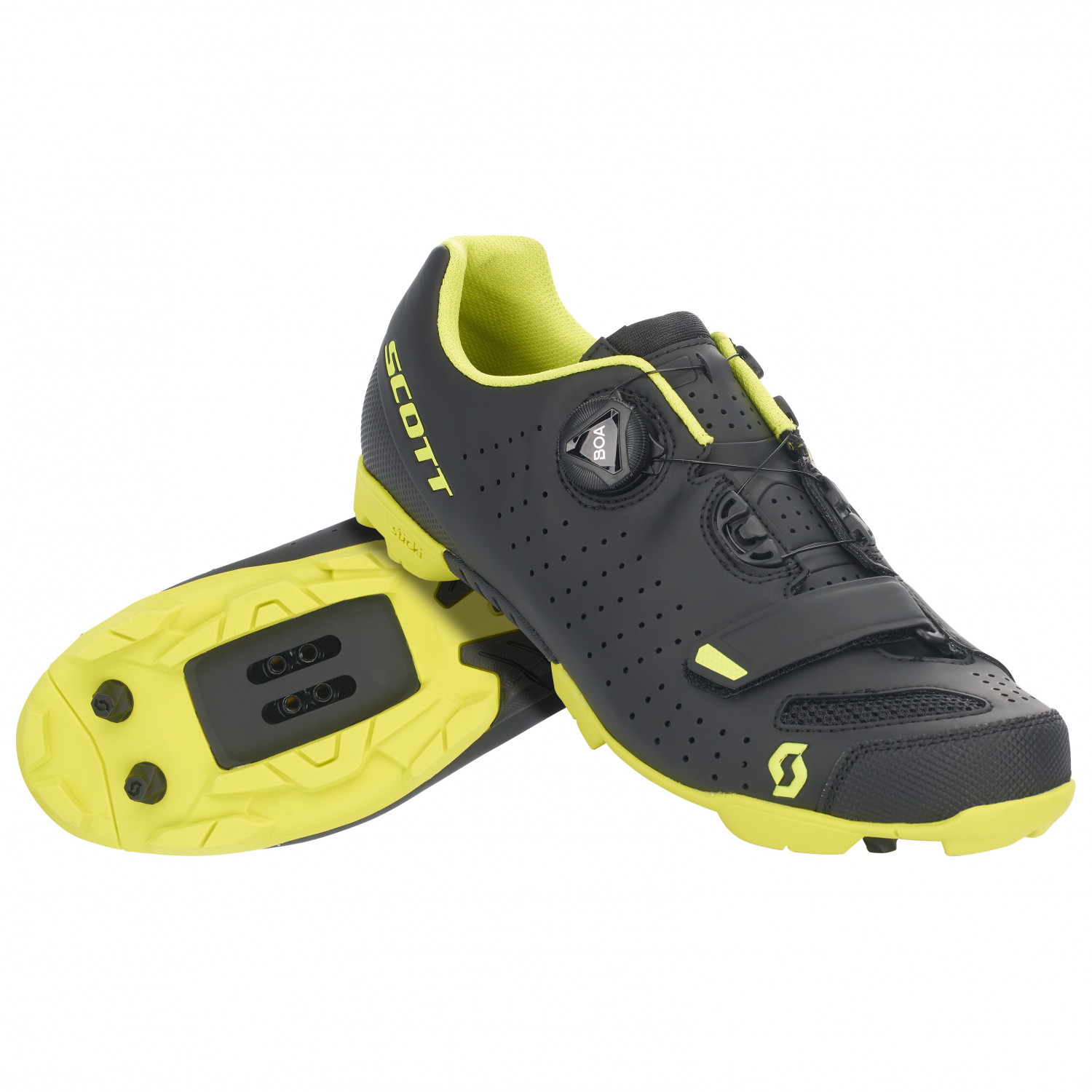 Велосипедная обувь Scott MTB Comp Boa, цвет Matt Black/Sulphur Yellow