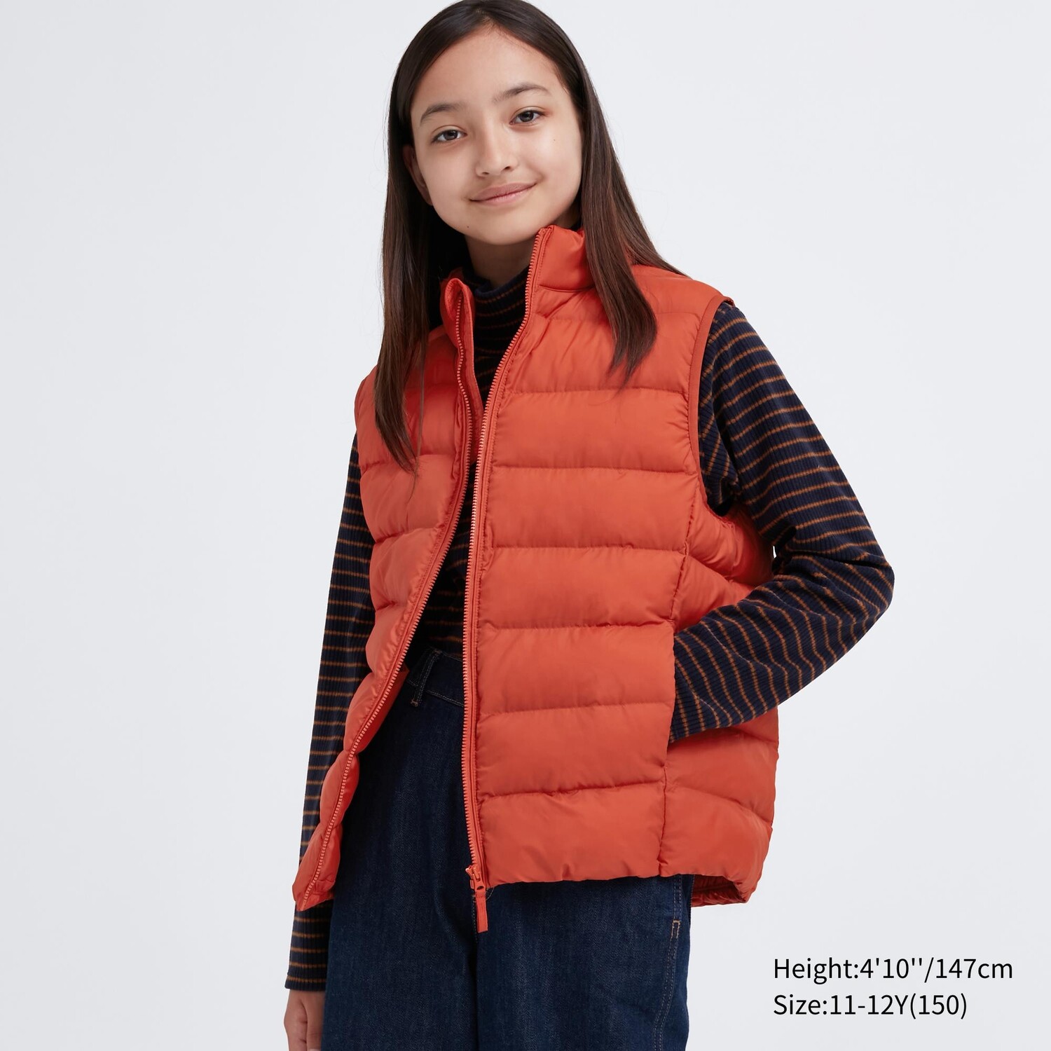 

Детский теплый моющийся жилет с подкладкой Uniqlo, оранжевый