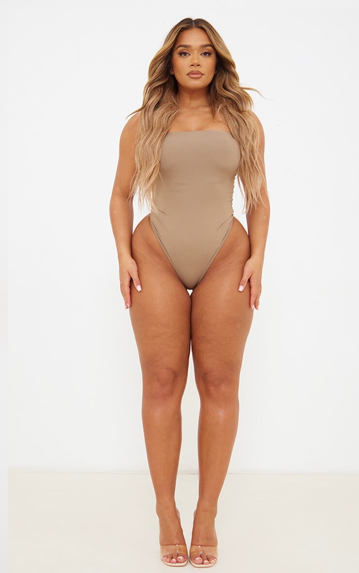 

PrettyLittleThing Мягкое бесшовное боди-бандо Shape Taupe