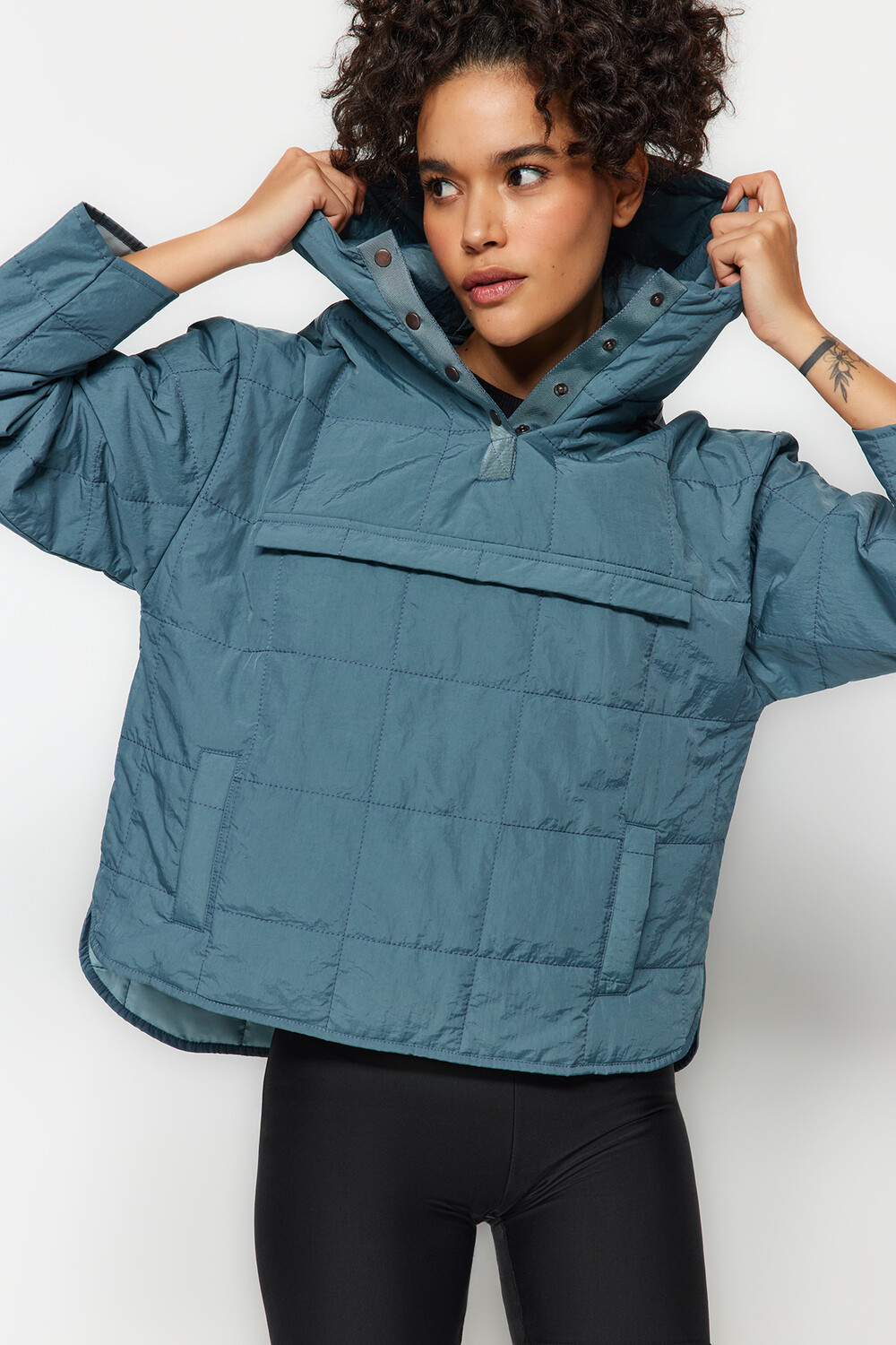 

Толстовка - Хаки - Oversize Trendyol, хаки