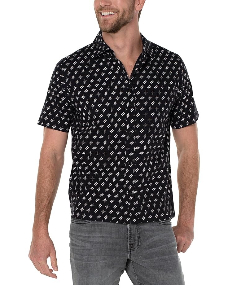 

Рубашка Liverpool Los Angeles Printed Short Sleeve Shirt, черный