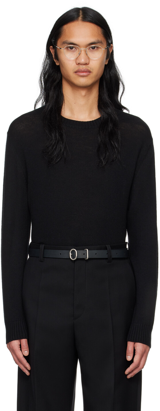 

Черный свитер с вышивкой Jil Sander