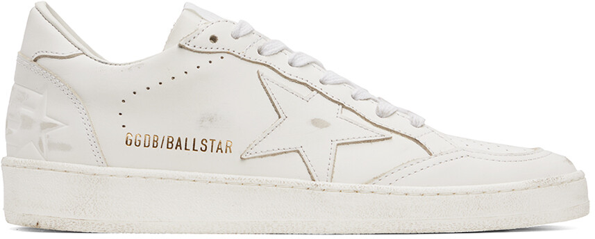 

Белые кроссовки Golden Goose со звездами