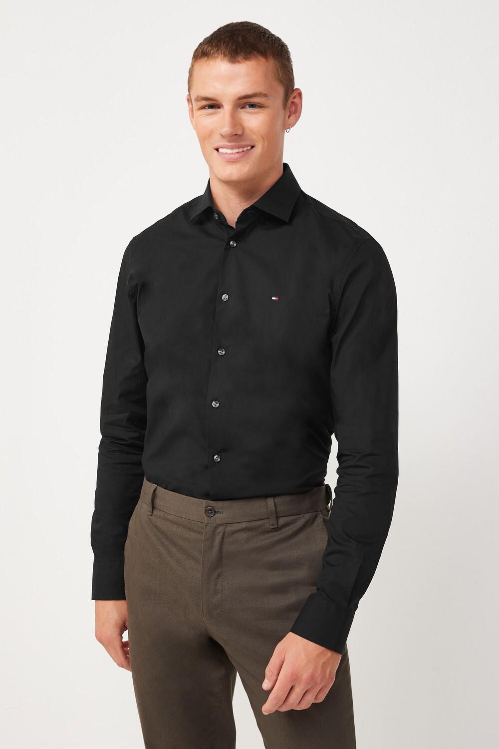 

Рубашка Black Core Flex из поплина Tommy Hilfiger, черный