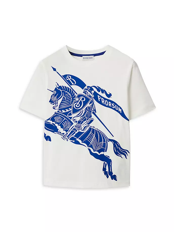 

Футболка Little Kid's & Kid's Equestrian Knight Burberry, цвет salt