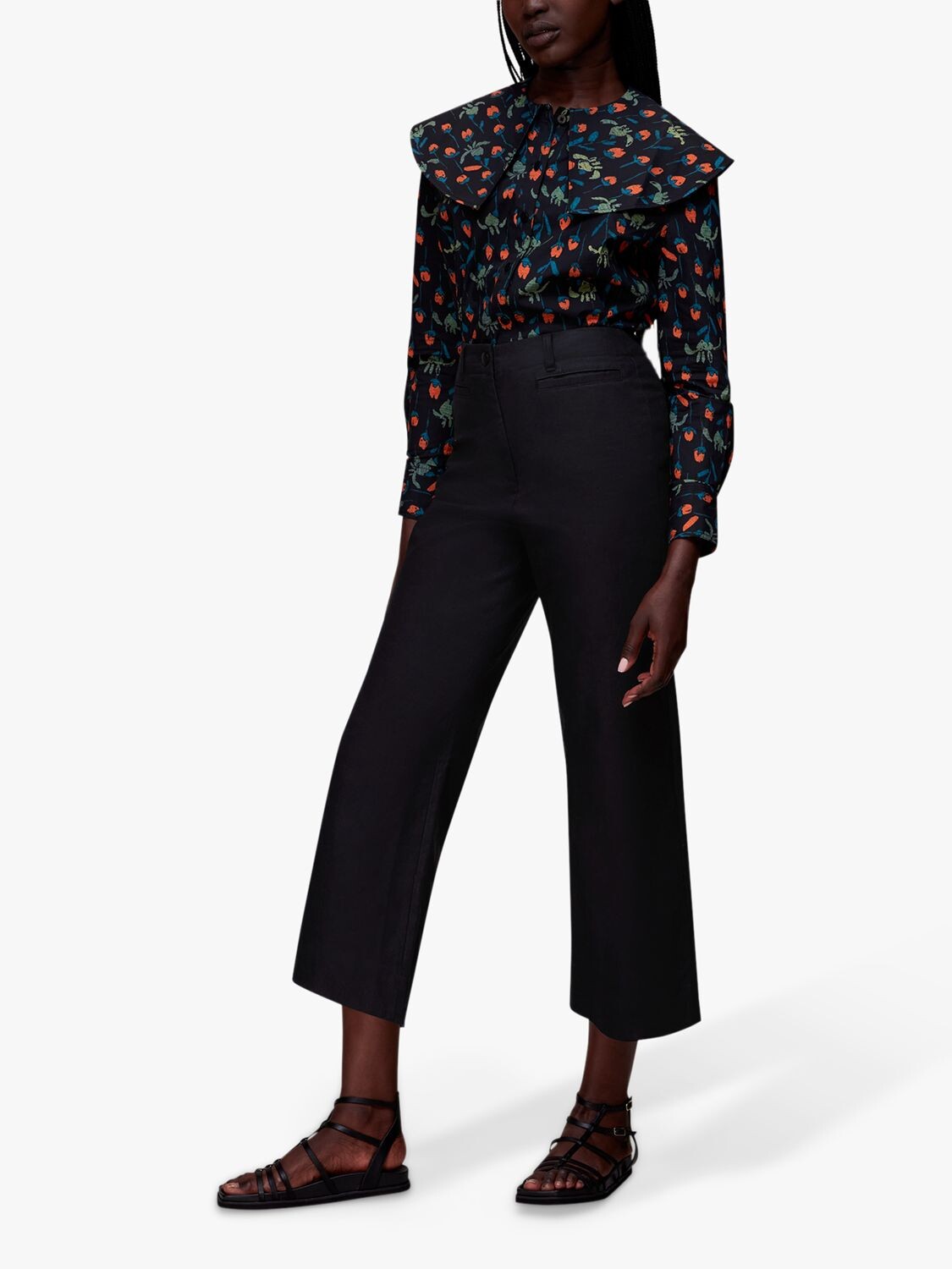 

Укороченные брюки чинос Whistles Янтарного цвета, черные, Черный