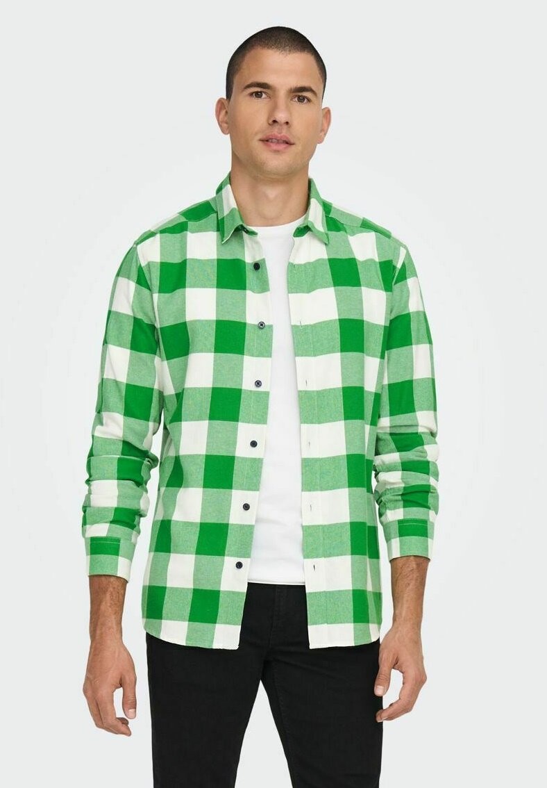 

Рубашка ONSGUDMUND CHECKED SHIRT Only & Sons, средний зеленый