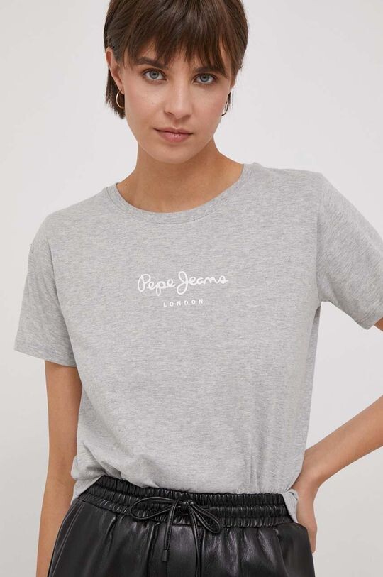

Хлопковая футболка Pepe Jeans, серый