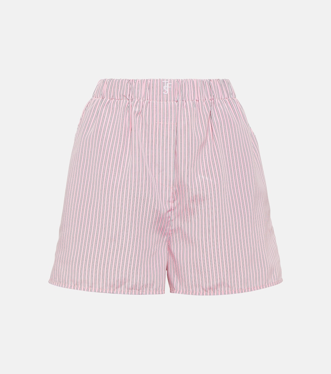 Полосатые шорты Lui из крепа THE FRANKIE SHOP, розовый фото