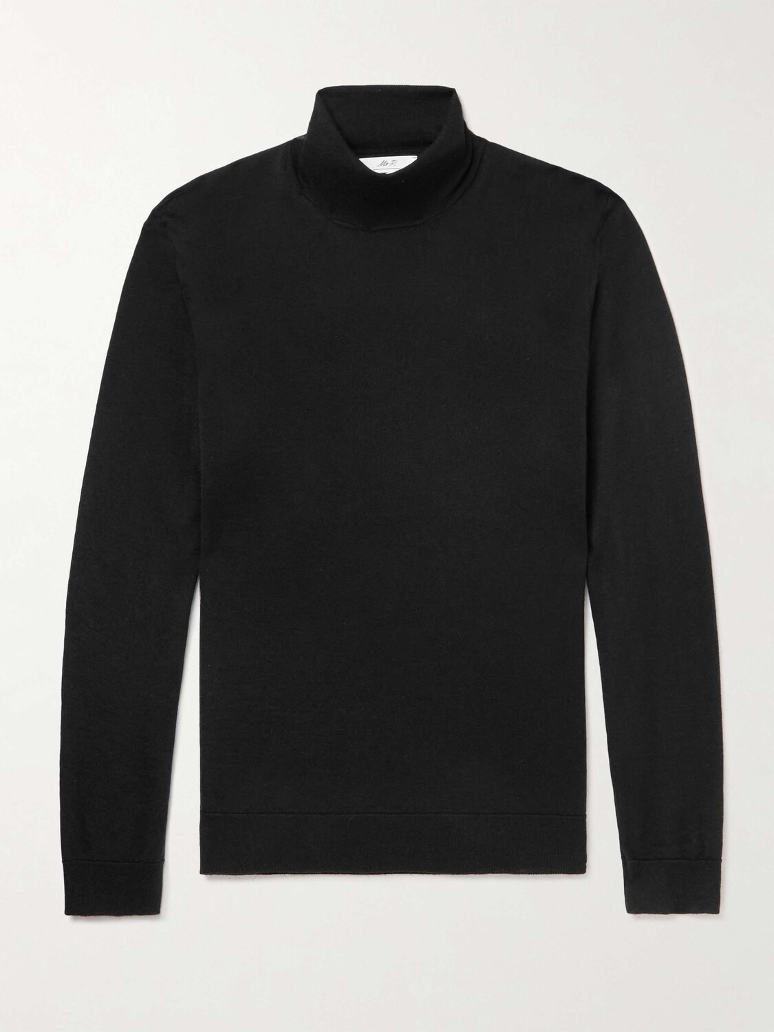 

Свитер Slim-Fit из мериносовой шерсти с высоким воротником Mr P., черный