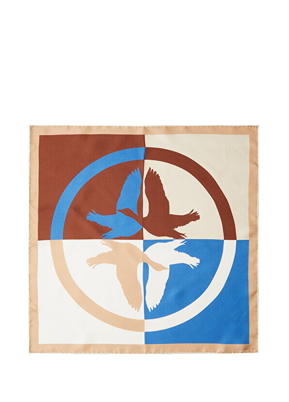 

Шелковый шарф goose logo 50x50 см бежевого цвета Beymen