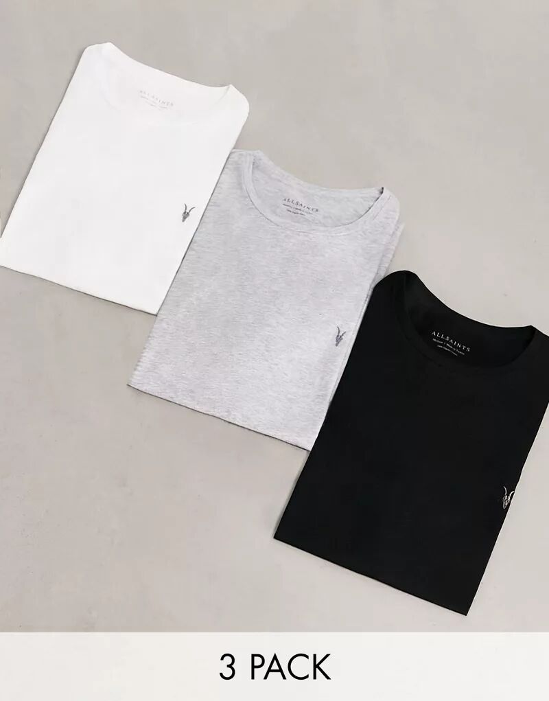 Набор из трех футболок AllSaints Tonic с круглым вырезом разных цветов