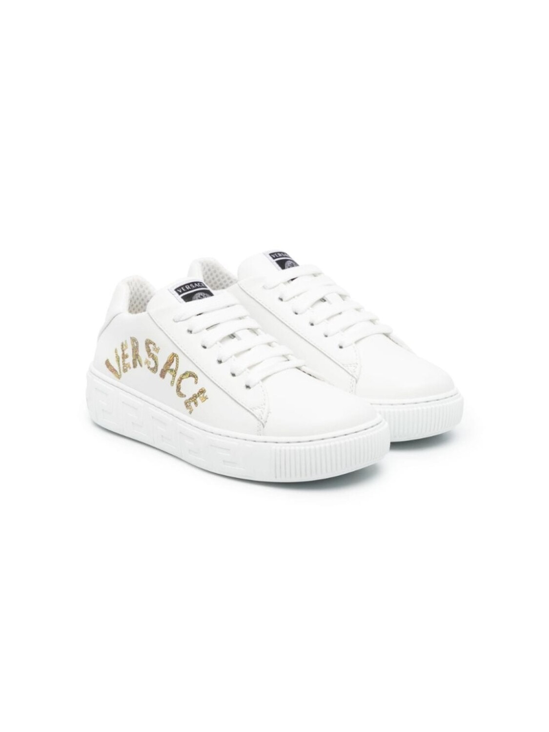 

Versace Kids кроссовки Seashell Baroque Greca, белый