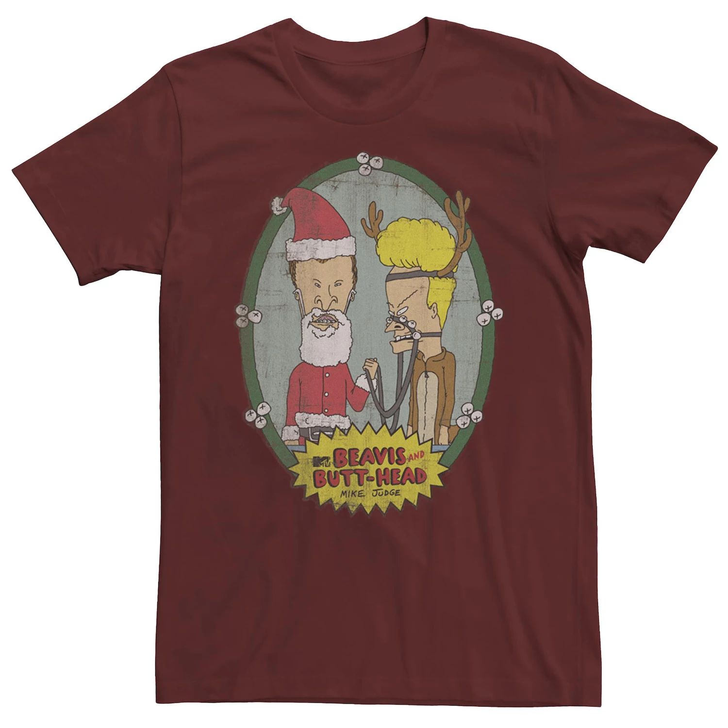 Мужская футболка с рождественским портретом Бивис и Баттхед Licensed Character