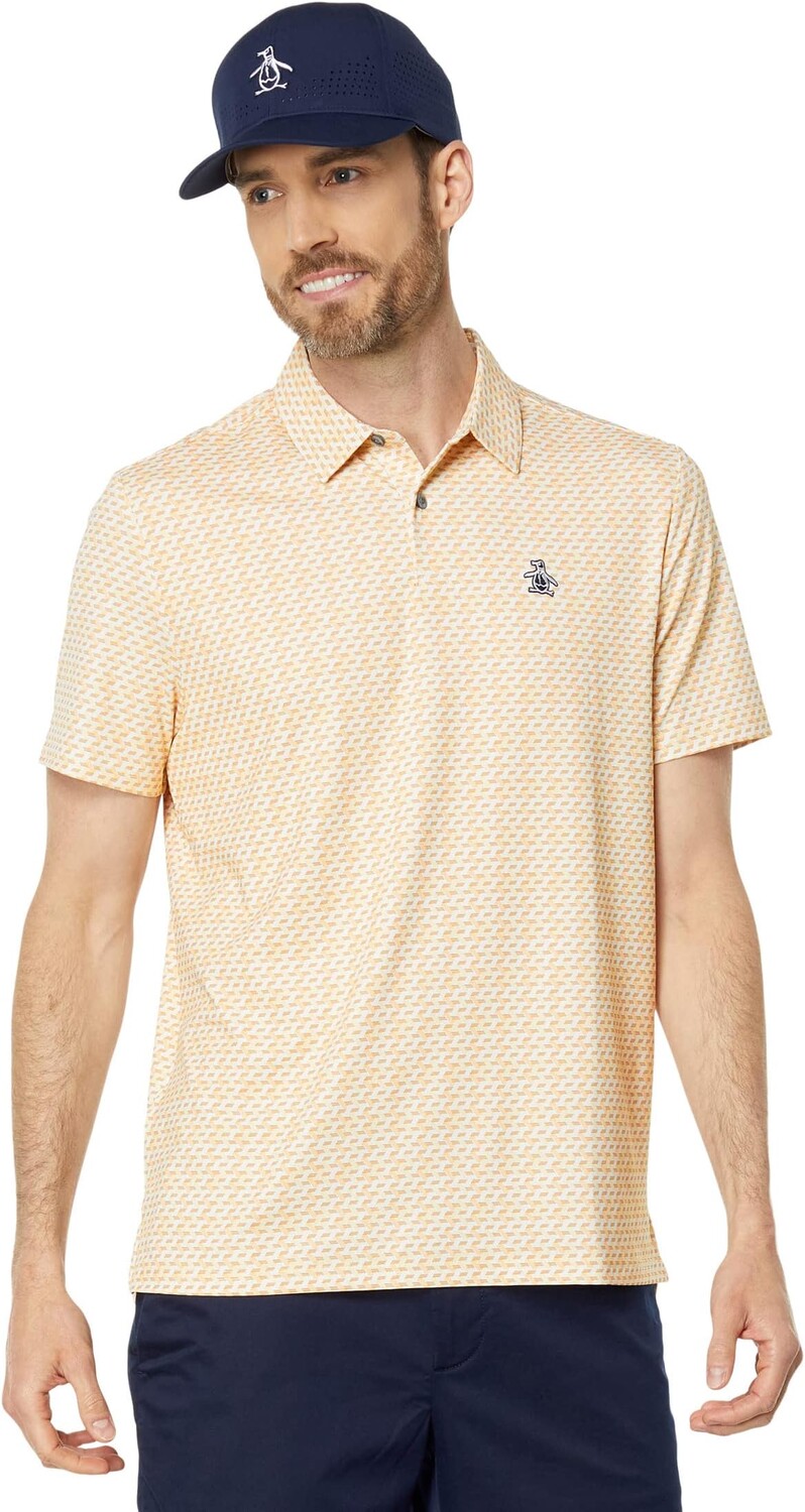 

Поло с принтом в стиле ретро-волны Original Penguin Golf, цвет Warm Apricot