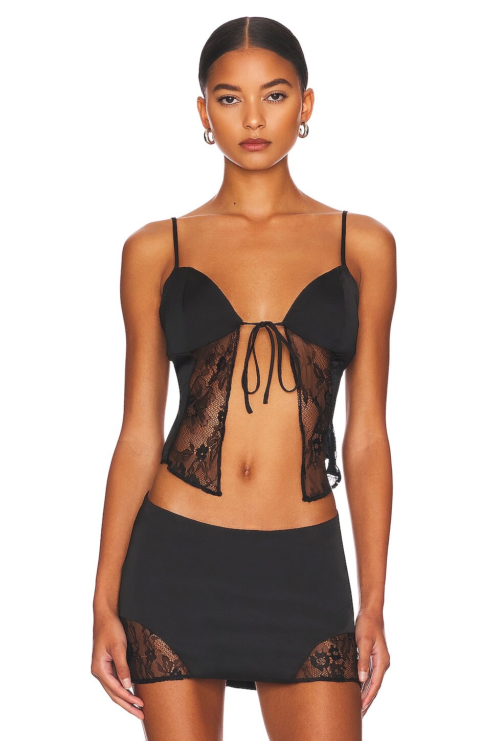 

Майка GUIZIO Lace Tie Camisole, черный