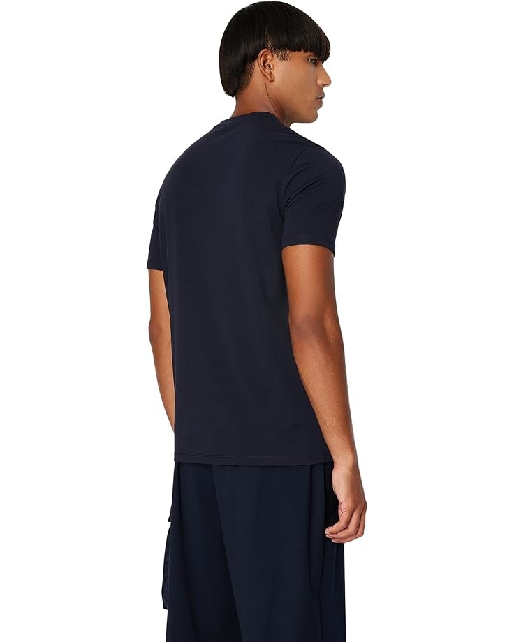 

Футболка Armani Exchange Plaid AX Box Logo Tee, темно-синий