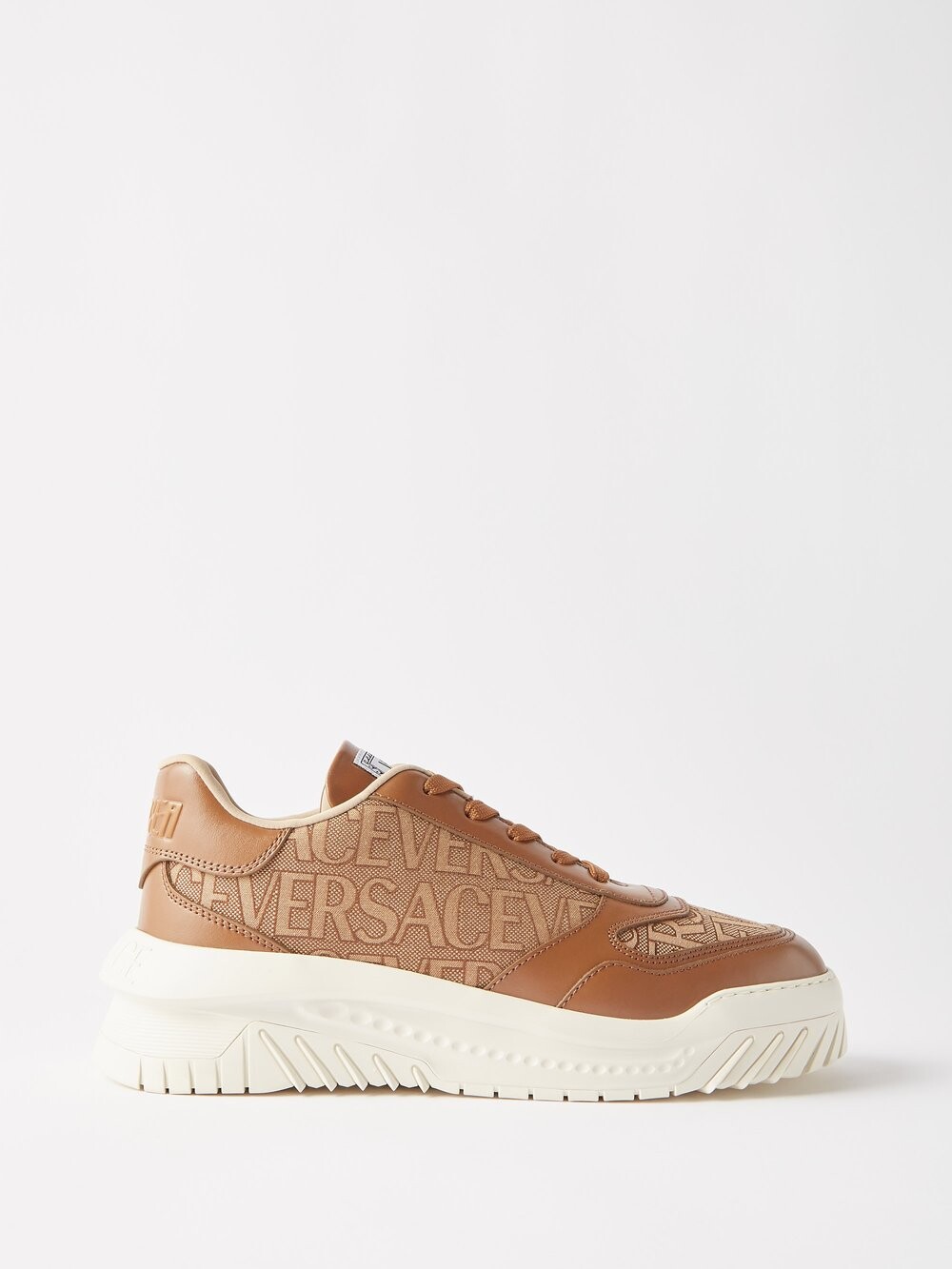 

Кроссовки odissea из жаккарда и кожи с логотипом Versace, коричневый
