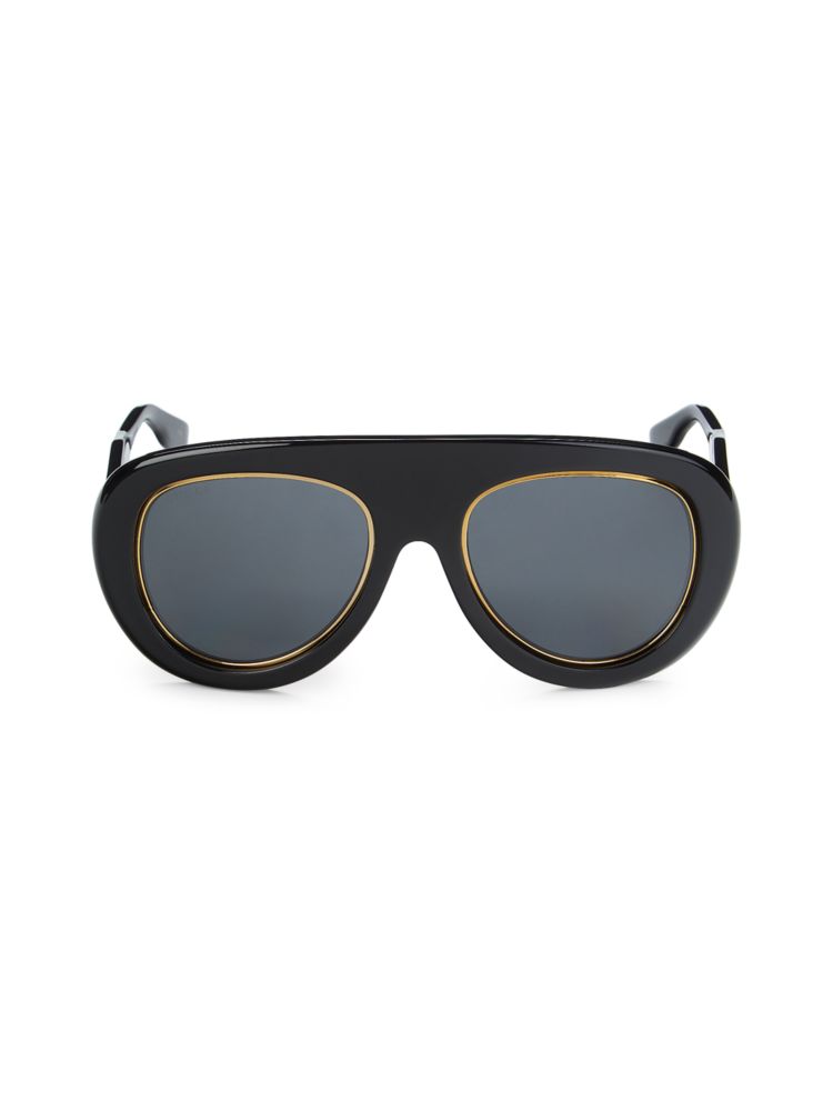 Круглые солнцезащитные очки-авиаторы 54MM Gucci, черный солнцезащитные очки masao gabrielle 54mm casablanca черный
