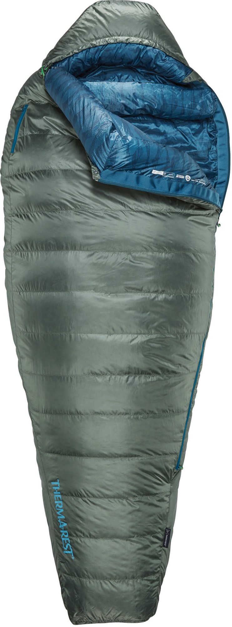 Спальный мешок Questar 0 Therm-a-Rest, зеленый утеплитель для раскладушки therm a rest luxurylite cot warmer серый xl