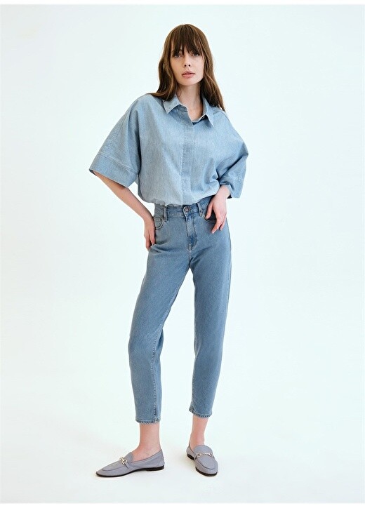 

Узкие женские джинсовые брюки с высокой талией Denim Trip