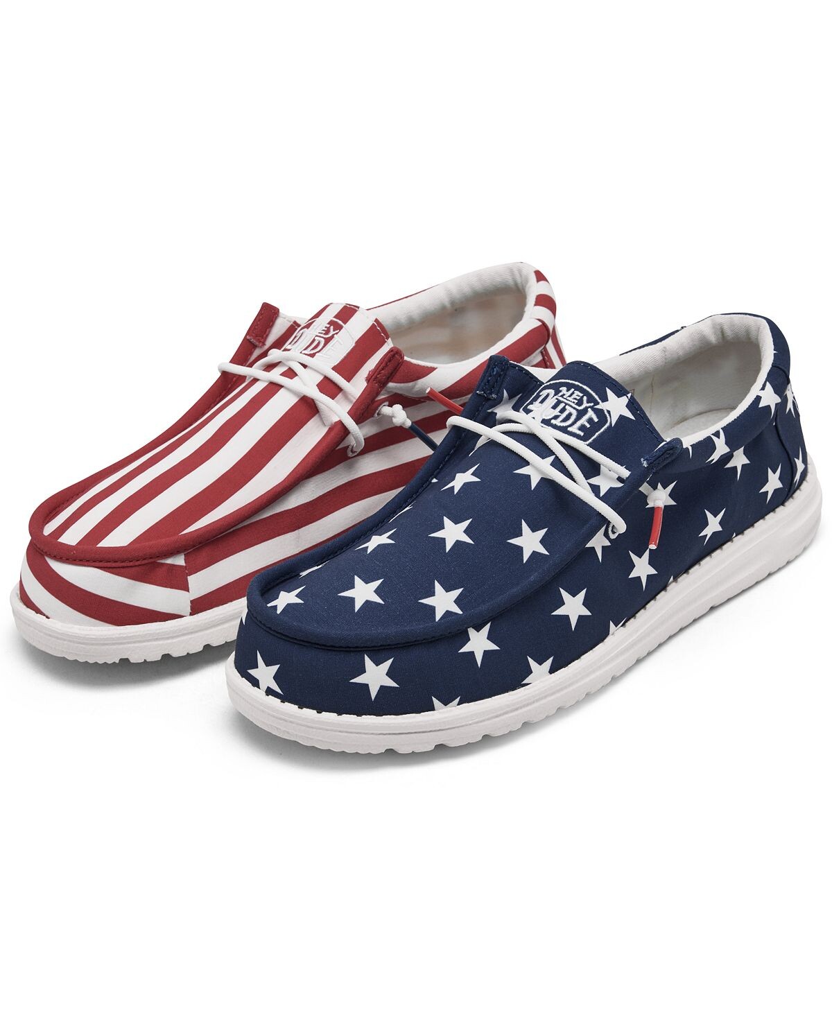 

Мужские повседневные мокасины Wally Patriotic от Finish Line Hey Dude