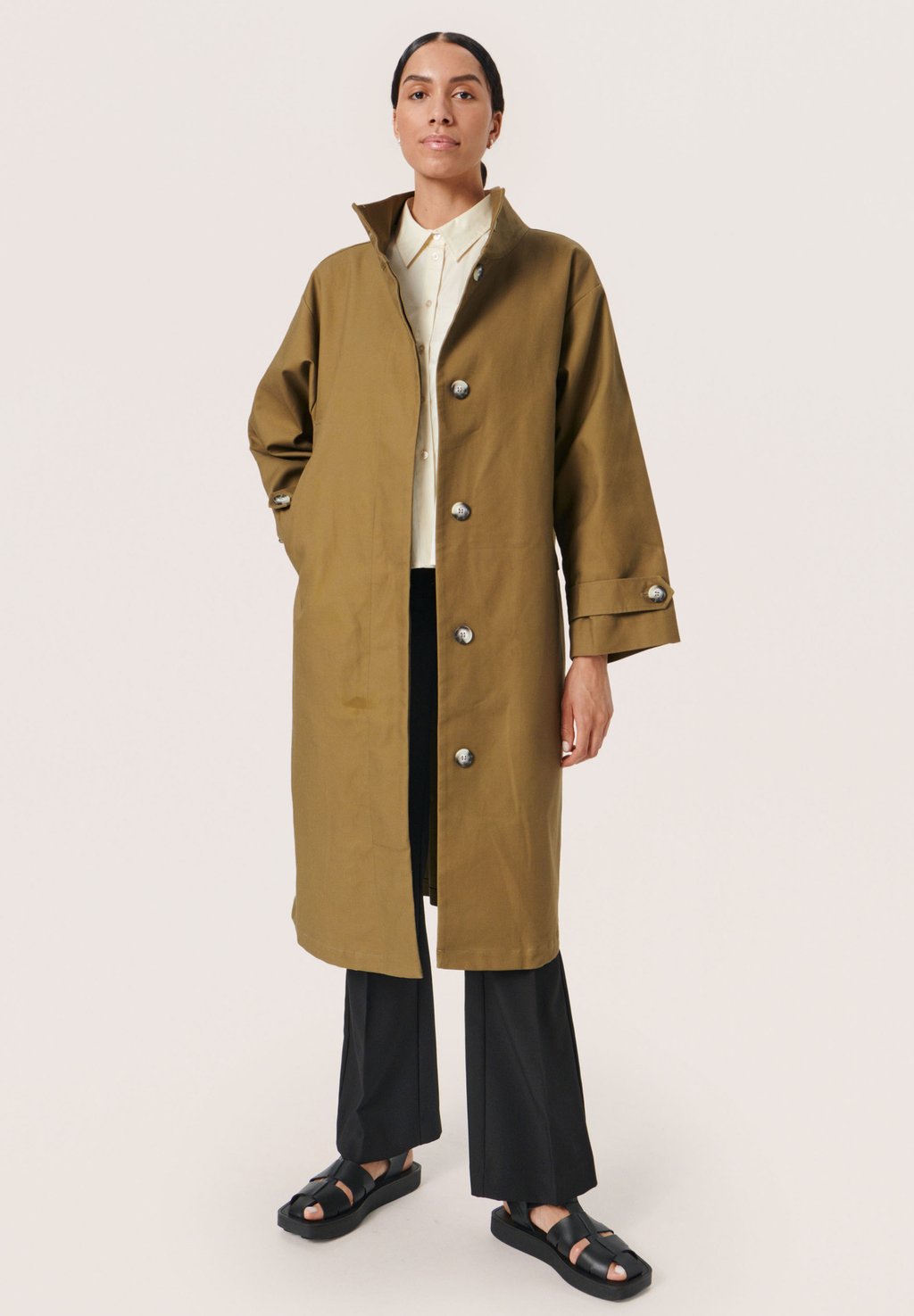 Классическое пальто Soaked in Luxury КАДЭ, цвет capers классическое пальто в клетку chicka soaked in luxury черный мульти