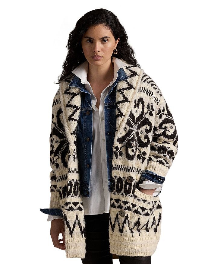 

Кардиган из смесовой шерсти Lauren Ralph Lauren с шалевым воротником, мультиколор