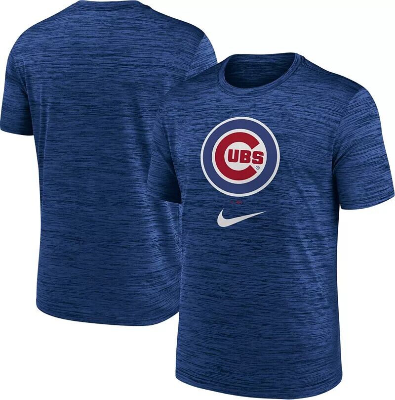 

Мужская синяя футболка с логотипом Nike Chicago Cubs Velocity
