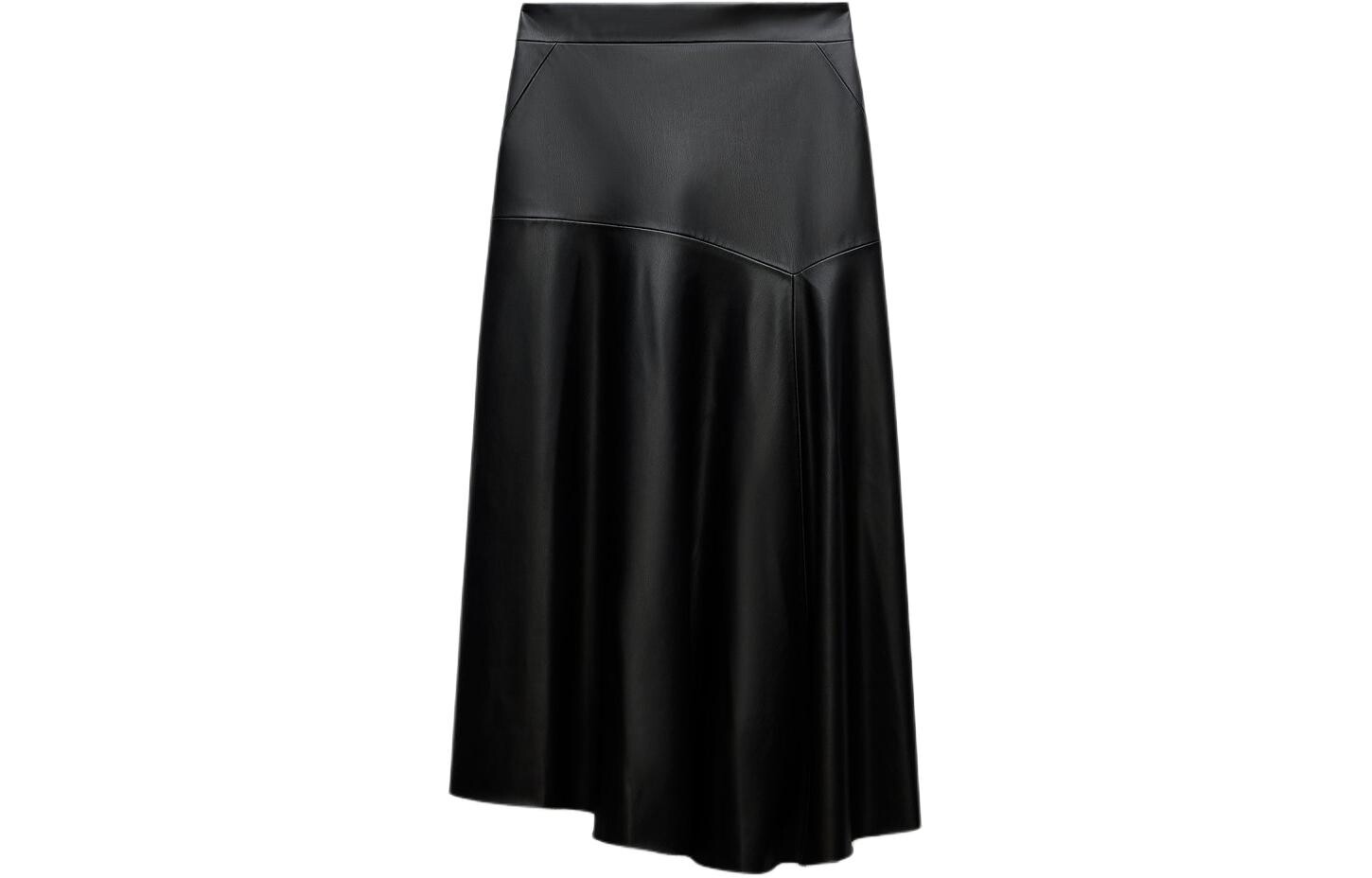 

Длинная кожаная юбка ZW Series для женщин, черная Zara