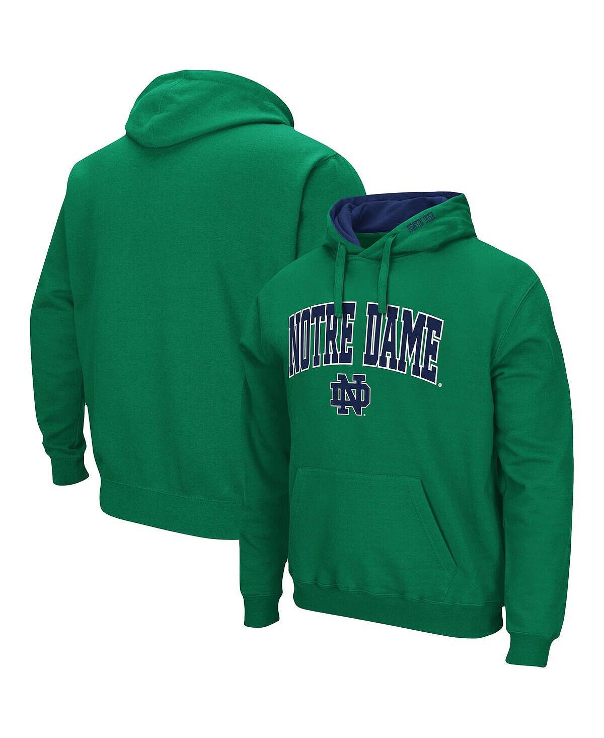 

Мужской зеленый пуловер с капюшоном Notre Dame Fighting Irish Arch и Logo 3.0 Colosseum