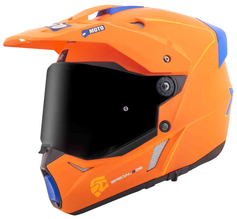 Шлем Merkur Pro прямой для эндуро FC-Moto, оранжевый матовый чехол mypads фк спартак шлем для motorola moto e32 задняя панель накладка бампер