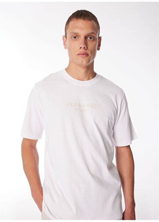 

Белая мужская футболка с круглым воротником JPRBLULOUI TEE SS CREW NECK EXC Jack & Jones, белый