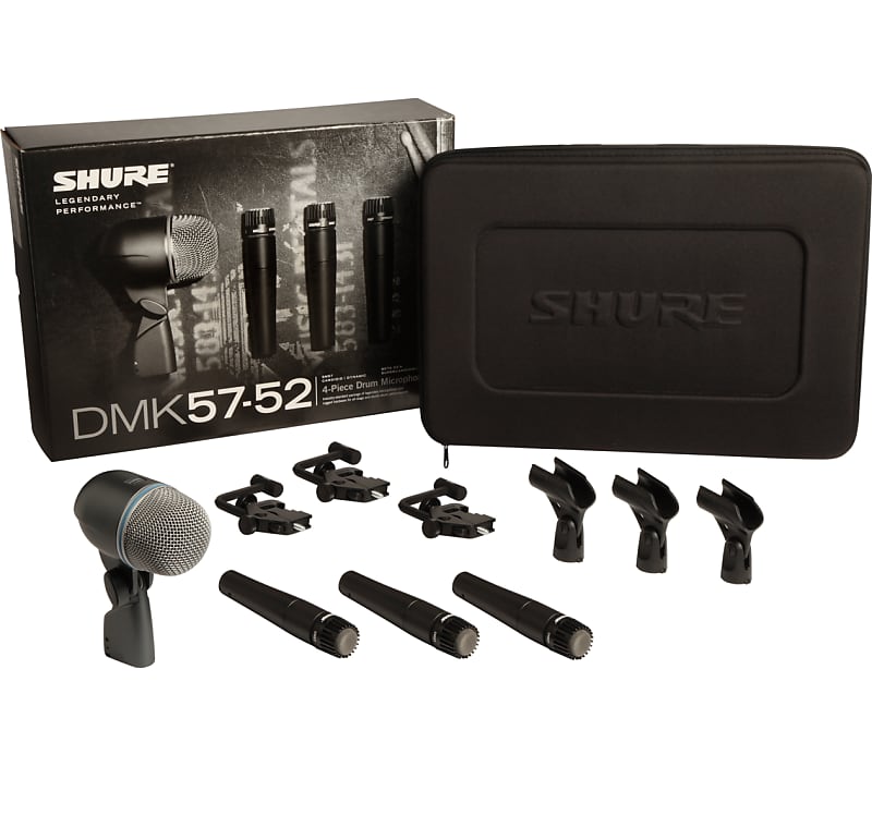 shure pgadrumkit4 набор инструментальных микрофонов Микрофон Shure DMK57-52 Drum Microphone Kit