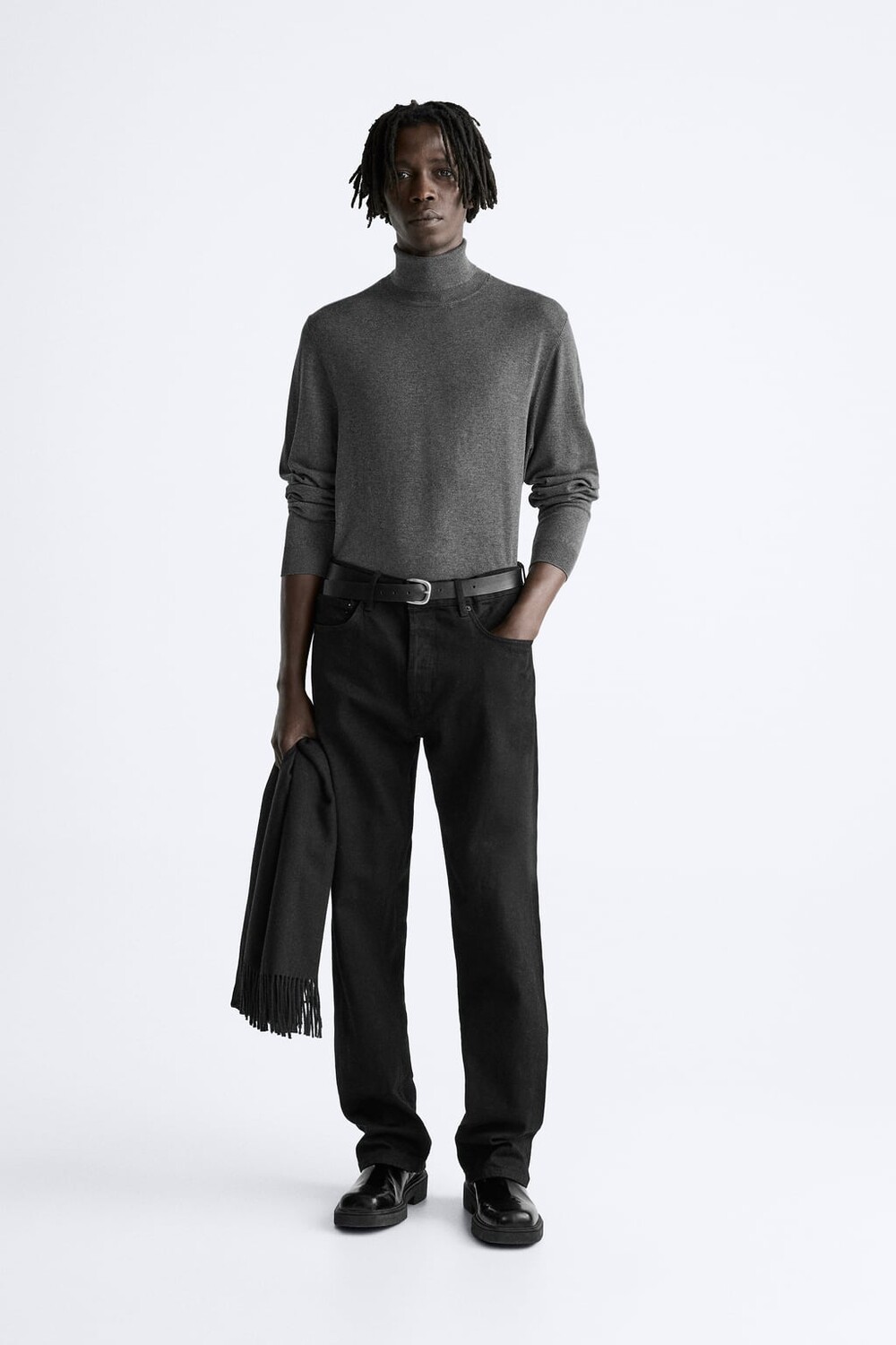 

Свитер из смесовой вискозы ZARA, серый