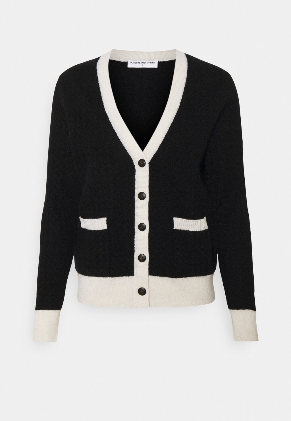 

Кардиган pure cashmere, черно-белый, Черный