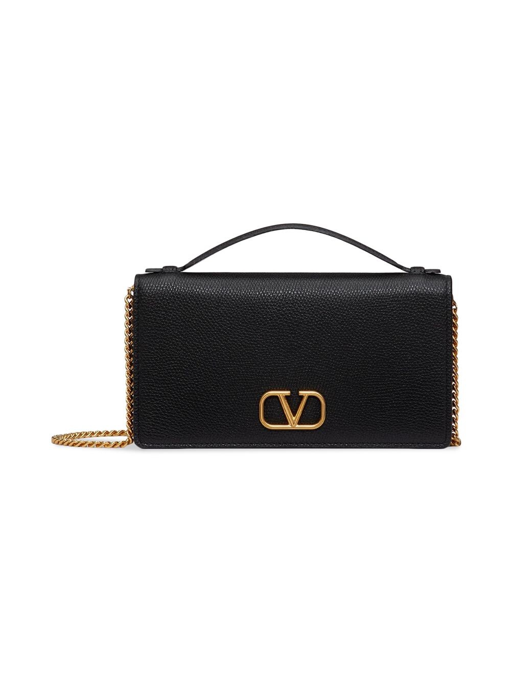 

Бумажник Vlogo Signature из зернистой телячьей кожи с цепочкой Valentino Garavani, черный