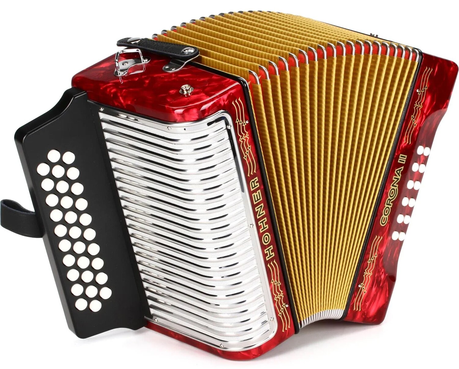 

Диатонический аккордеон Hohner Corona II - клавиши F/Bb/Eb - красный