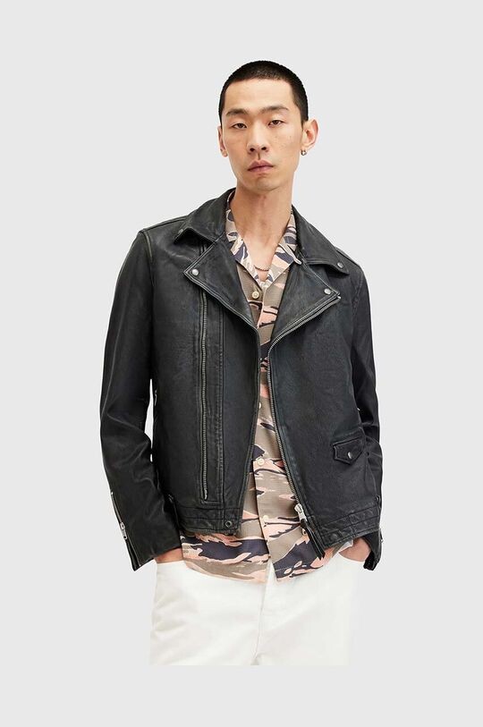 

Кожаный пиджак AllSaints, черный